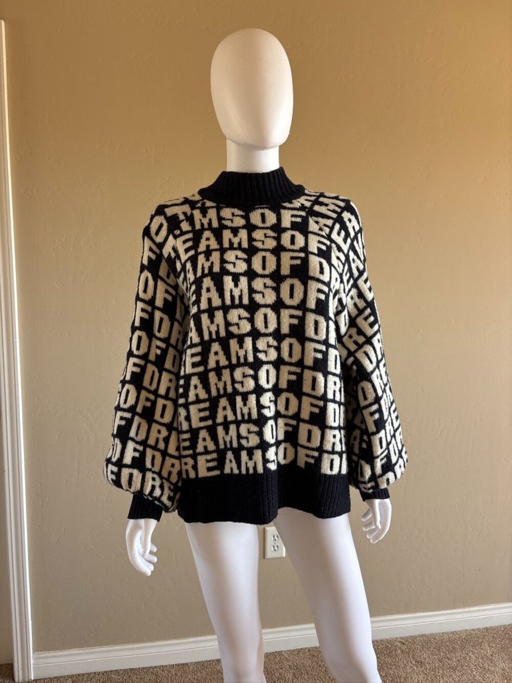 Black White Trendy Streetwear Thick Bold Kpop Turtleneck Knit Winter Sweater